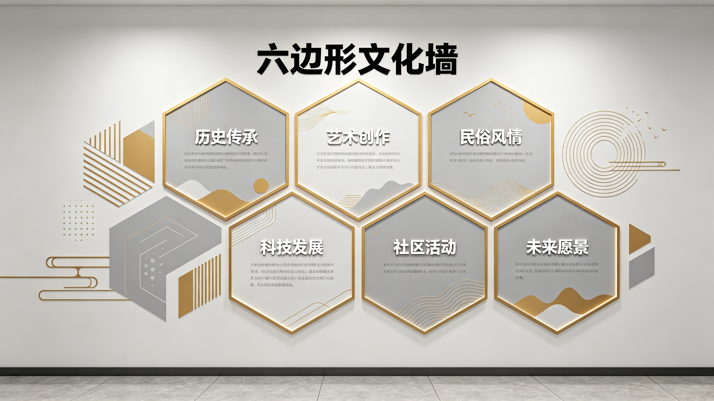 扬州企业文化墙 | 六边形信息美学